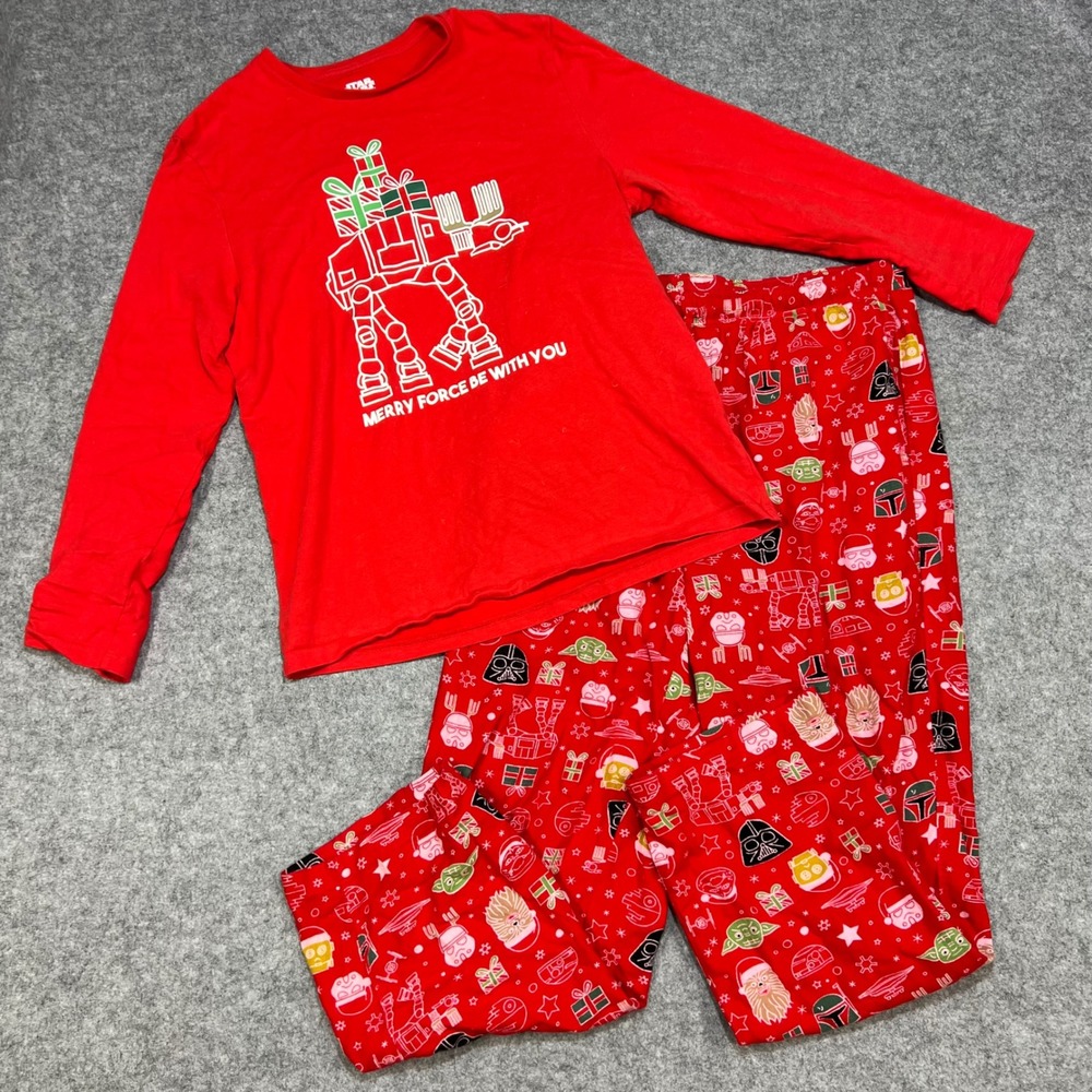 Star Wars Merry Force Be With You Amazon Essentials Men Christmas Red Pajamas MD